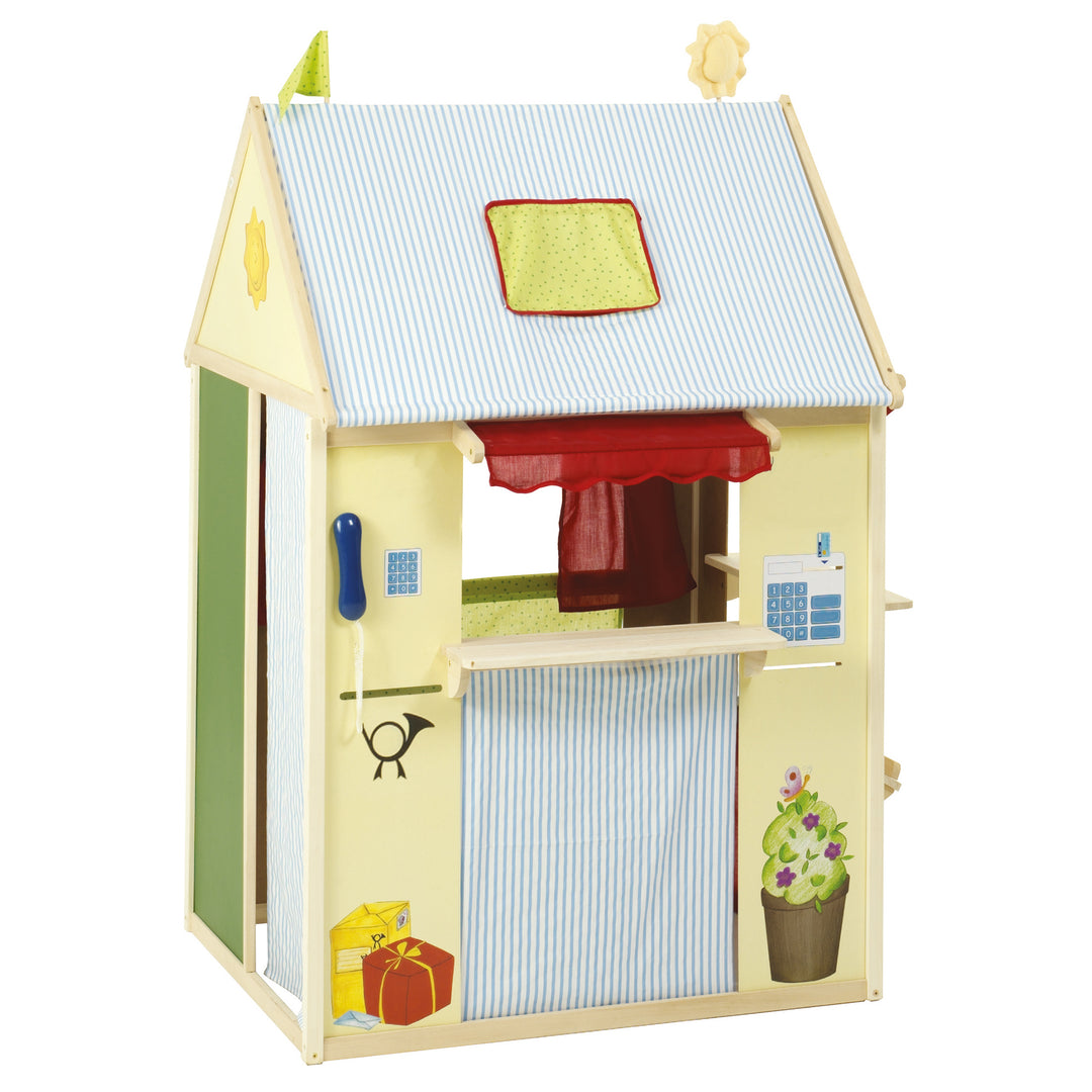 Playhouse-Kombination 4-Sided - Play Shop, Puppet Theatre, Kiosk, Bench & Post - Multicolour – Product Image (3/6)