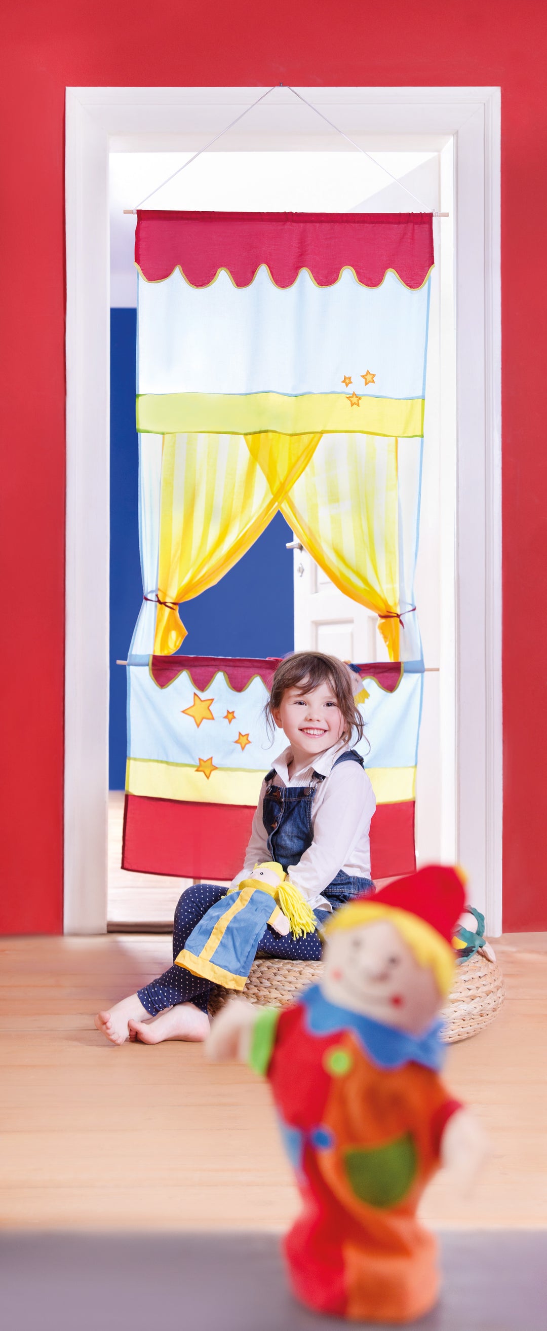 Tür-Kasperletheater, platzsparendes Kinder Puppentheater, Kaspertheater zum Aufhängen – Produktbild (3/3)