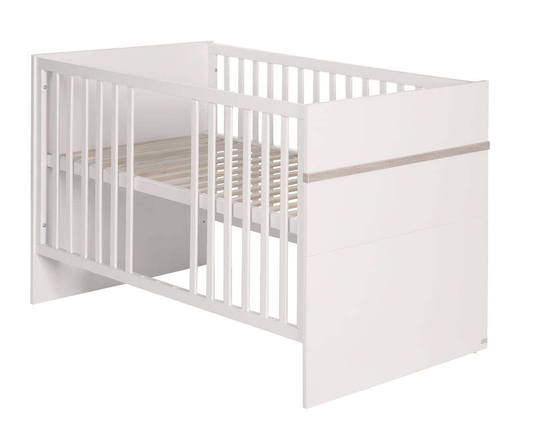 Set mobili per bambini 'Moritz‘, 2pezzi, letto per bambini 70 x 140 cm & cassettiera fasciatoio largo, bianco/Luna elm – Ritaglio (4/9)