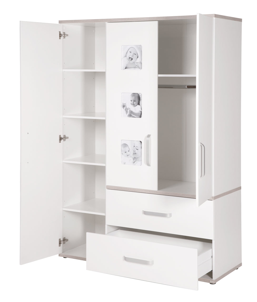 Children's Furniture Set 'Moritz', 3-Piece, with Children's Bed 70 x 140 cm, Changing Table & Cabinet, White – Cutout (11/13)