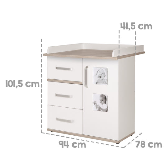 Children's Furniture Set 'Moritz', 3-Piece, with Children's Bed 70 x 140 cm, Changing Table & Cabinet, White – Infographic (8/13)