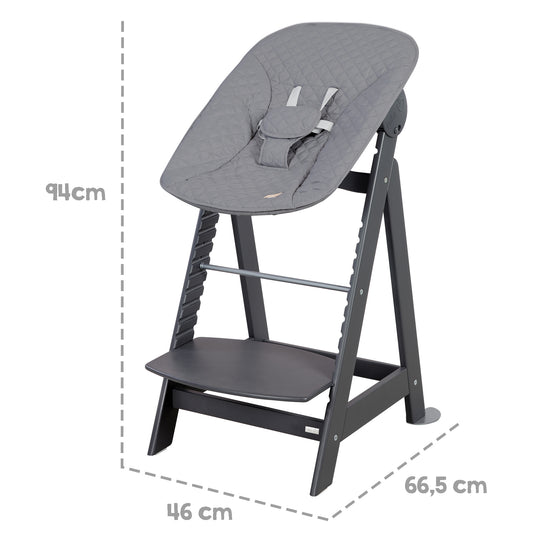 Hochstuhl Set 2in1 'Born Up' - Treppenhochstuhl 'Sit Up' + Aufsatz 'roba Style' - Anthrazit – Infografik (3/15)
