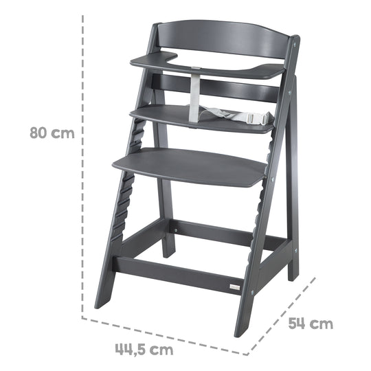 Hochstuhl Set 2in1 'Born Up' - Treppenhochstuhl 'Sit Up' + Aufsatz 'roba Style' - Anthrazit – Infografik (4/15)
