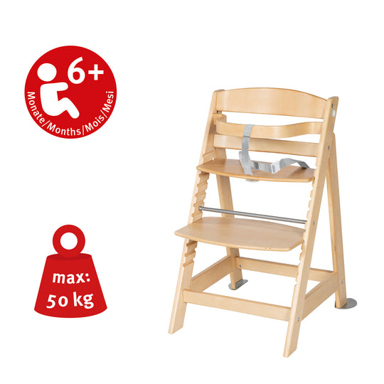 Hochstuhl Set 2in1 'Born Up' - Treppenhochstuhl 'Sit Up' + Aufsatz 'Sternenzauber - Holz natur – Infografik (7/11)