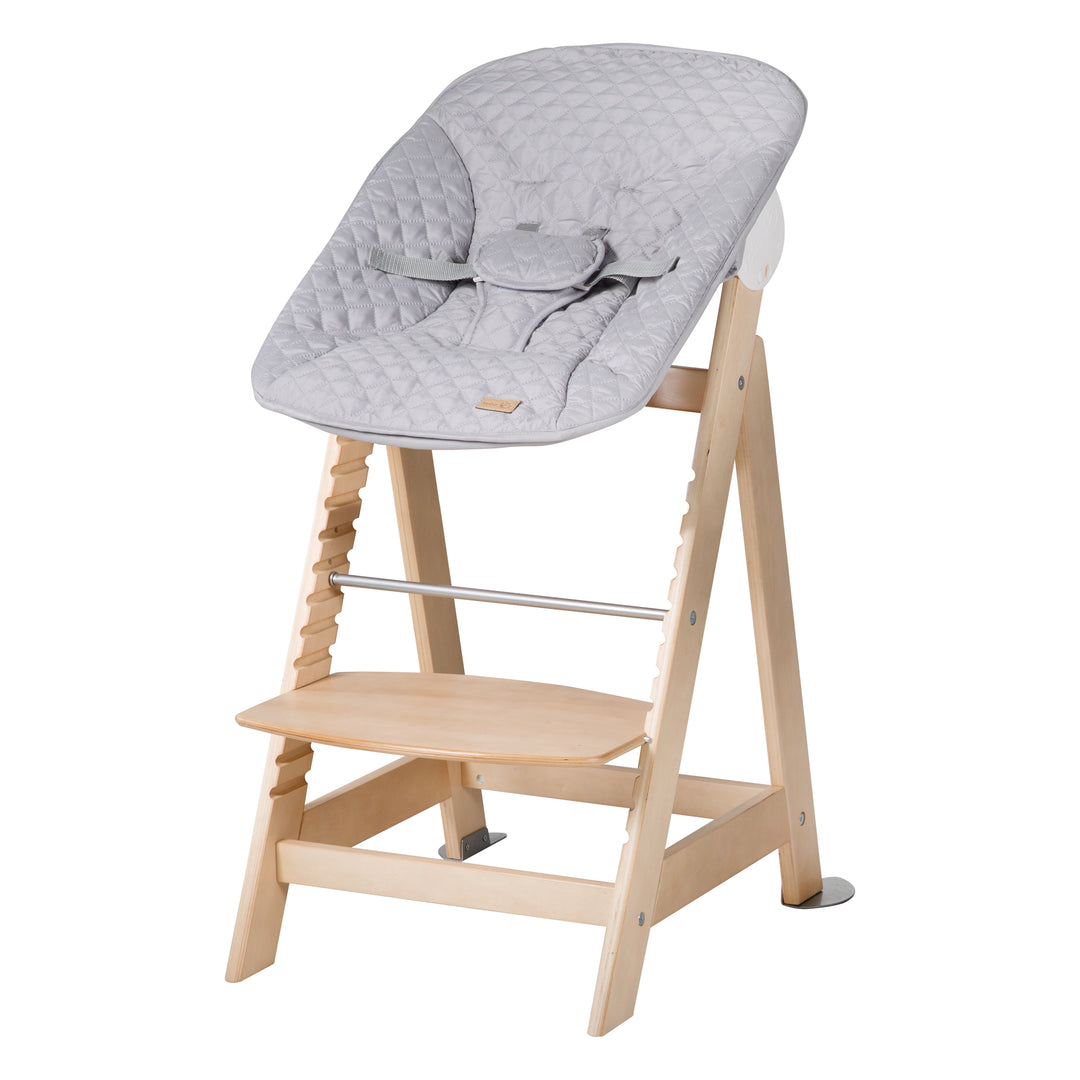 Hochstuhl Set 2in1 'Born Up' - Treppenhochstuhl 'Sit Up' + Aufsatz 'roba Style' grau - Natur – Freisteller (3/14)