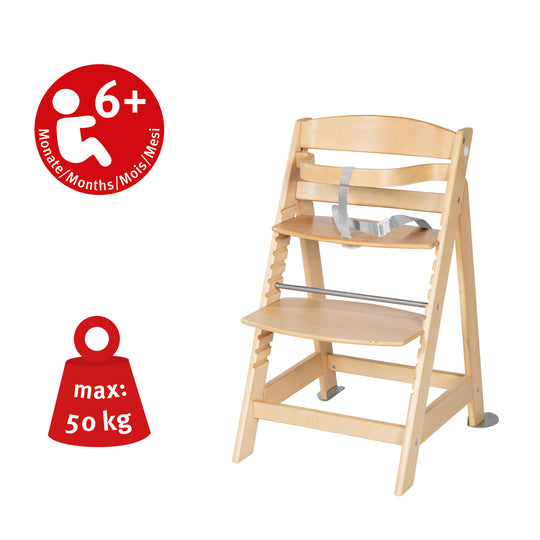 Hochstuhl Set 2in1 'Born Up' - Treppenhochstuhl 'Sit Up' + Aufsatz 'roba Style' frosty green - Natur – Infografik (6/15)