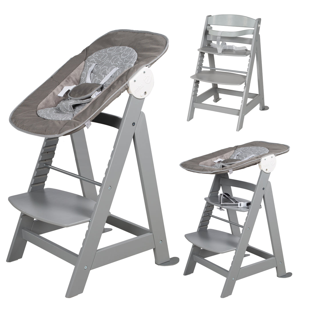 Hochstuhl Set 2in1 'Born Up' - Treppenhochstuhl 'Sit Up' + Aufsatz 'miffy® - Taupe – Freisteller (1/11)
