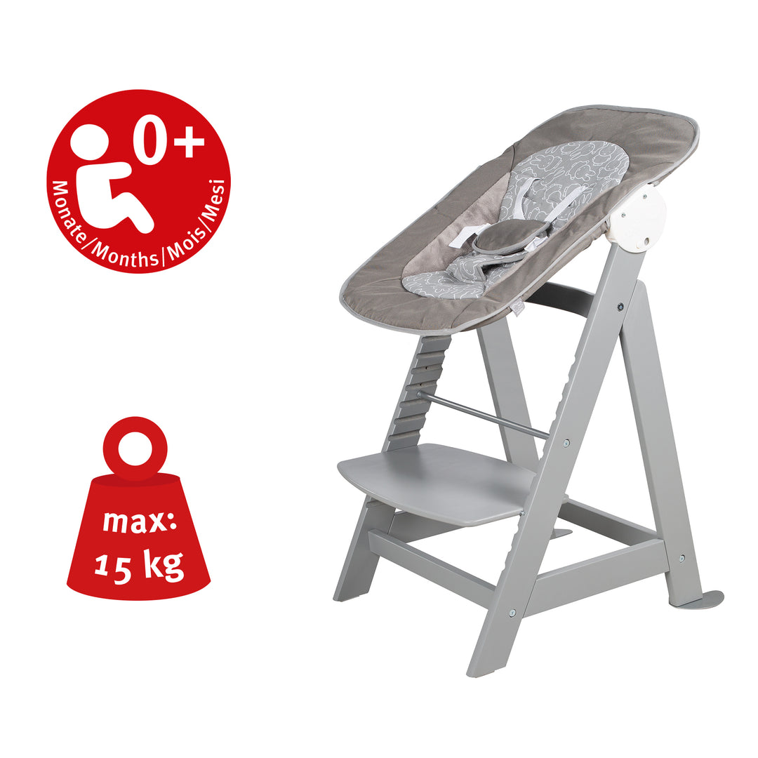 Hochstuhl Set 2in1 'Born Up' - Treppenhochstuhl 'Sit Up' + Aufsatz 'miffy® - Taupe – Infografik (6/11)