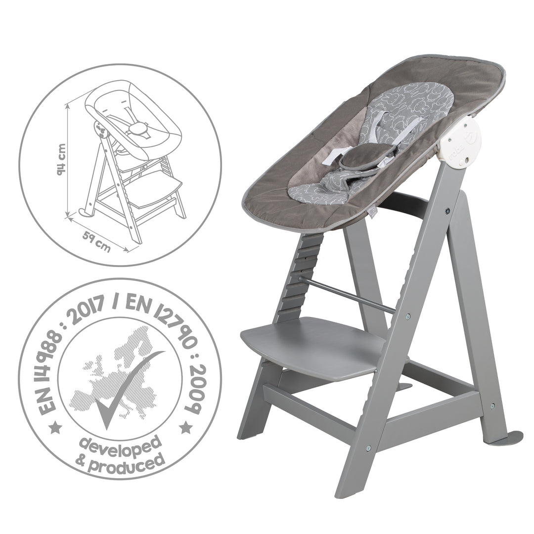 Hochstuhl Set 2in1 'Born Up' - Treppenhochstuhl 'Sit Up' + Aufsatz 'miffy® - Taupe – Infografik (7/11)