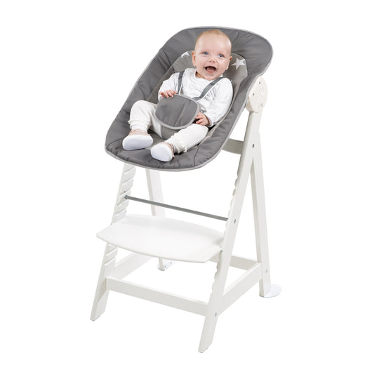 Hochstuhl Set 2in1 'Born Up' - Treppenhochstuhl 'Sit Up' + Aufsatz 'Little Stars - Weiß – Freisteller (6/11)