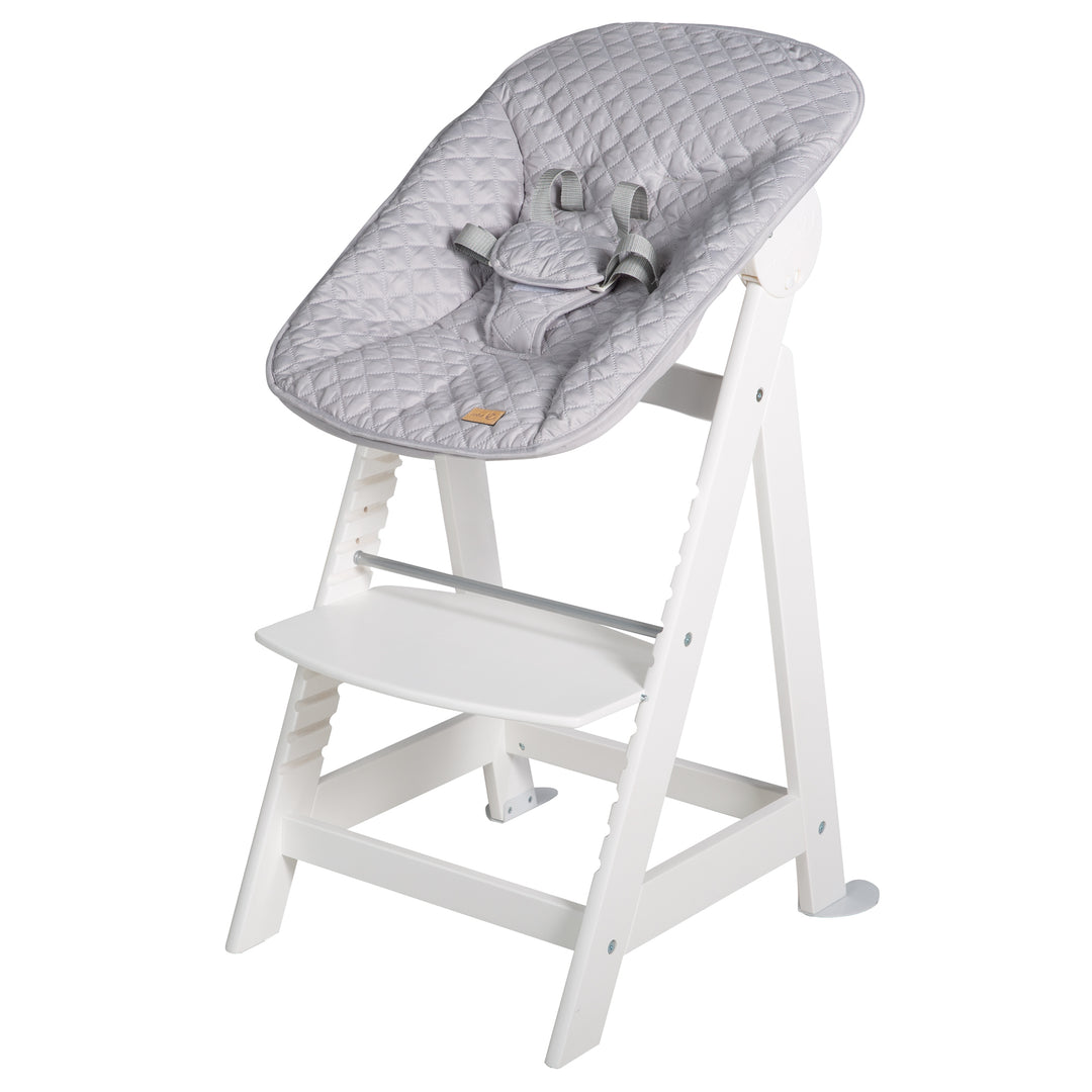 High Chair Set 2in1 'Born Up' - Step High Chair 'Sit Up' + Attachment 'roba Style' Grey - White – Cutout (3/19)