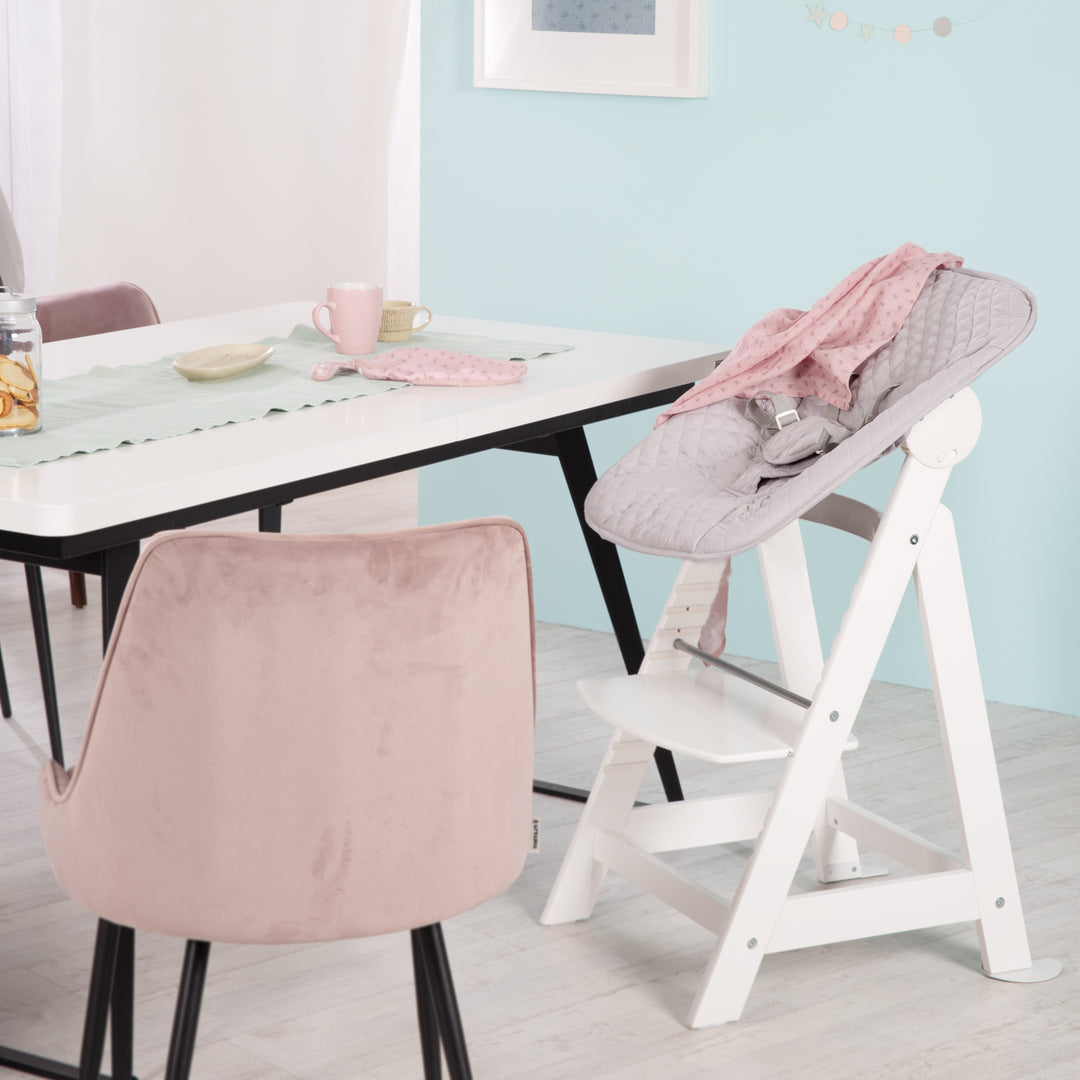 High Chair Set 2in1 'Born Up' - Step High Chair 'Sit Up' + Attachment 'roba Style' Grey - White – Lifestyle Image (10/19)