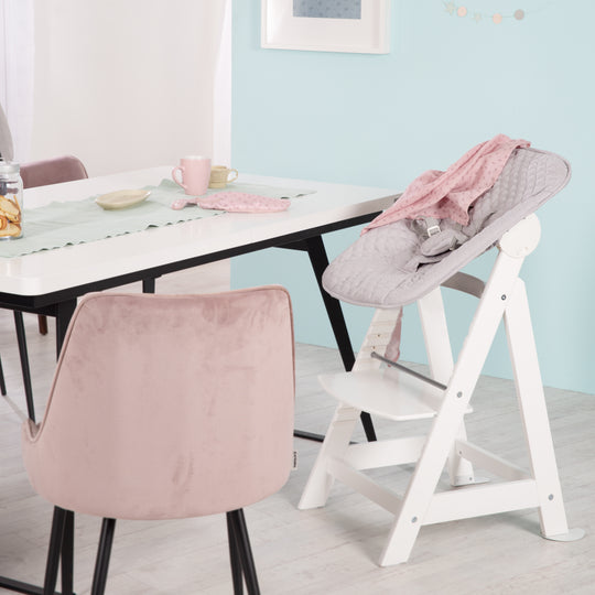 High Chair Set 2in1 'Born Up' - Step High Chair 'Sit Up' + Attachment 'roba Style' Grey - White – Lifestyle Image (10/19)