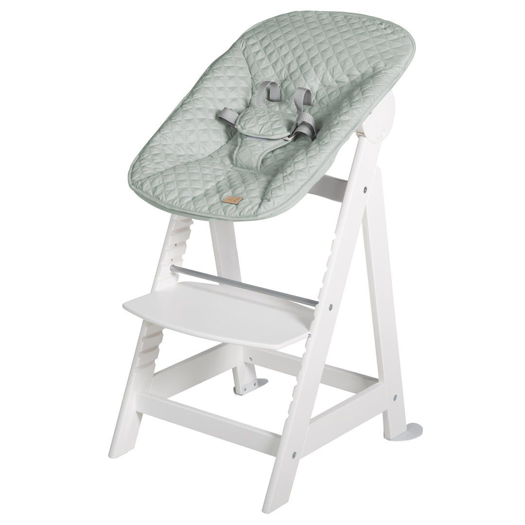 Hochstuhl Set 2in1 'Born Up' - Treppenhochstuhl 'Sit Up' + Aufsatz 'roba Style' frosty green - Weiß – Freisteller (3/16)