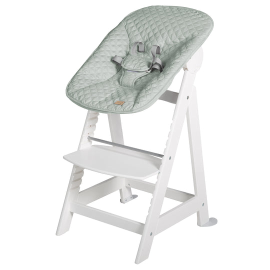 Hochstuhl Set 2in1 'Born Up' - Treppenhochstuhl 'Sit Up' + Aufsatz 'roba Style' frosty green - Weiß – Freisteller (3/16)
