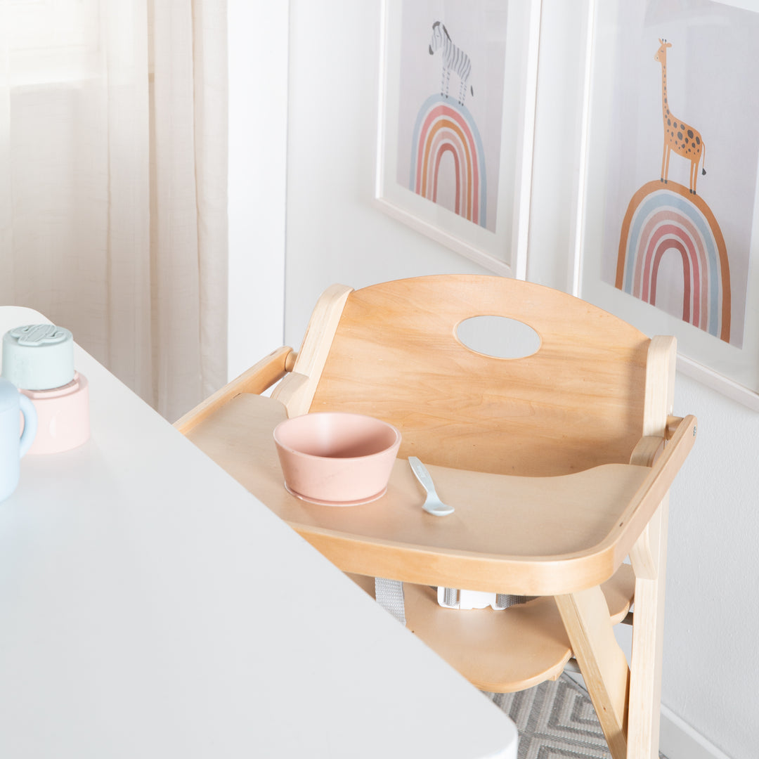 Klapphochstuhl 'Fold Up Smart' - Space-Saving & Foldable, Baby- & Kinderhochstuhl, Wood Natural – Detail Image (5/9)