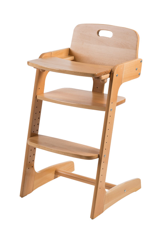 Step High Chair 'Kid Up', Solid Wood Natural, Growing High Chair for Babies and Children – Cutout (12/13)