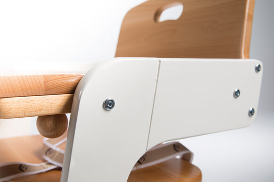 Step High Chair 'Kid Up', Solid Wood, White/Natural, Growing High Chair for Babies and Children – Product Image (7/11)