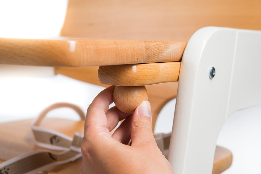 Step High Chair 'Kid Up', Solid Wood, White/Natural, Growing High Chair for Babies and Children – Product Image (10/11)
