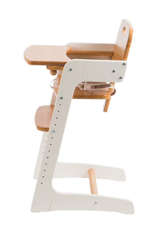 Step High Chair 'Kid Up', Solid Wood, White/Natural, Growing High Chair for Babies and Children – Product Image (2/11)
