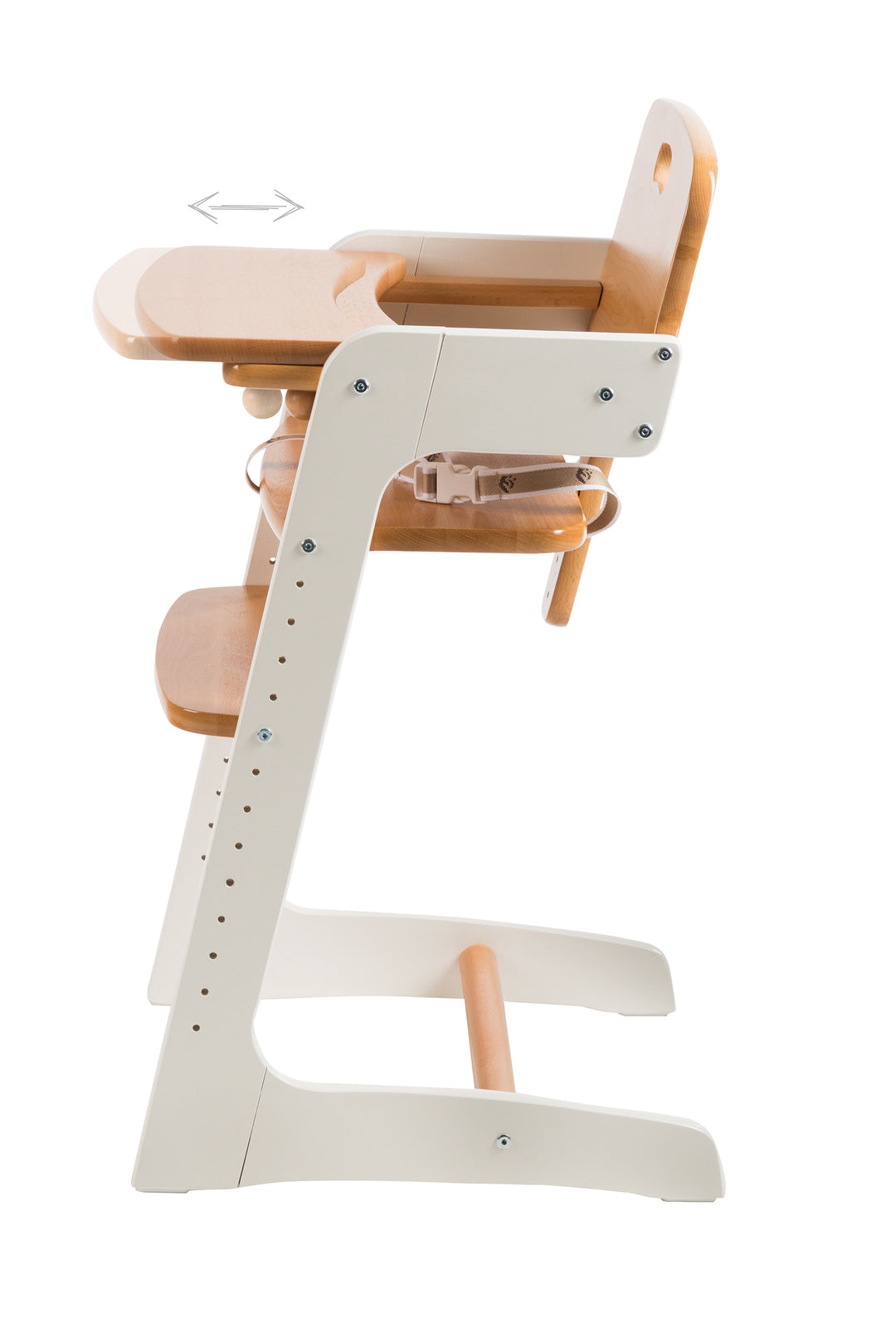 Step High Chair 'Kid Up', Solid Wood, White/Natural, Growing High Chair for Babies and Children – Product Image (6/11)