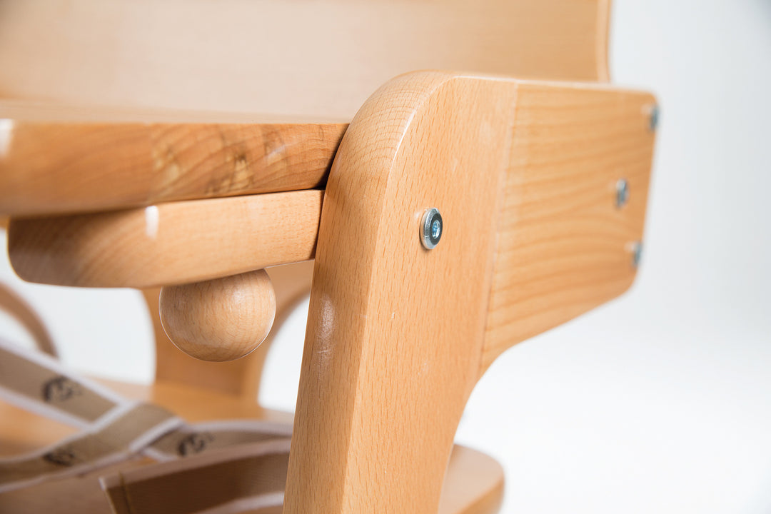Step High Chair 'Kid Up', Solid Wood Natural, Growing High Chair for Babies and Children – Product Image (5/13)