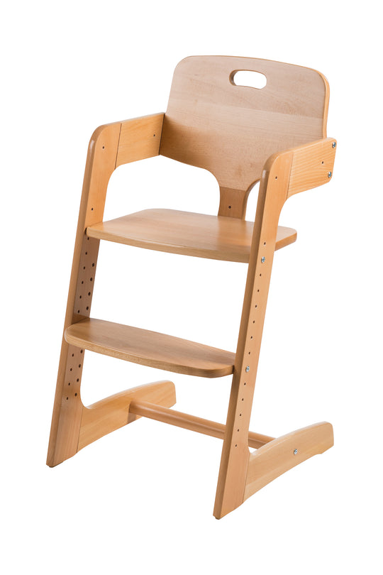Step High Chair 'Kid Up', Solid Wood Natural, Growing High Chair for Babies and Children – Product Image (2/13)