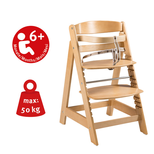 Treppenhochstuhl 'Sit Up Click', mitwachsend, innovativer Klickverschluss, Holz, naturfarben – Infografik (7/10)