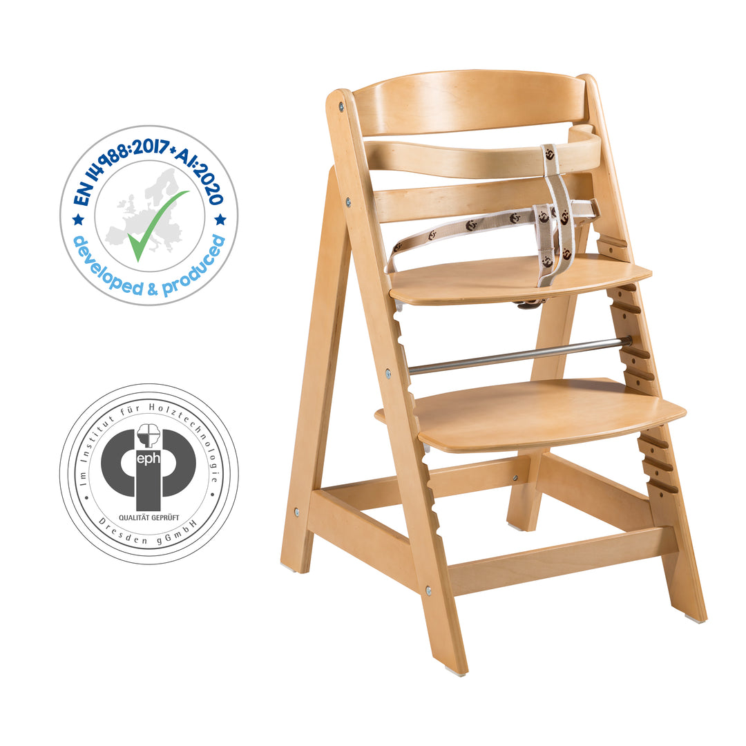 Treppenhochstuhl 'Sit Up Click', mitwachsend, innovativer Klickverschluss, Holz, naturfarben – Infografik (8/10)