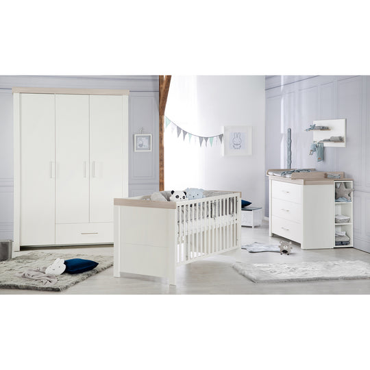 Möbelset 'Lucy' 2-teilig, inkl. Kombi-Kinderbett 70 x 140 cm & Wickelkommode breit – Freisteller (2/13)