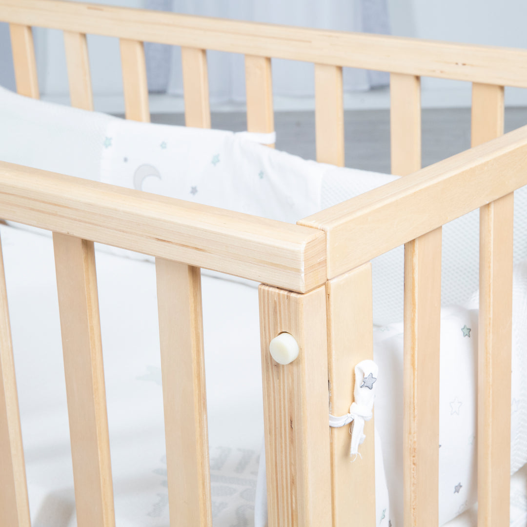 Stubenbett 'safe asleep®' 3 in 1, 'Sternenzauber', Beistellbett, Babybett & Bank, natur, inkl. Zubehör – Detailbild (9/11)