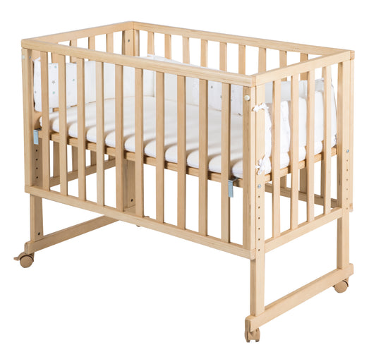 Stubenbett 'safe asleep®' 3 in 1, 'Sternenzauber', Beistellbett, Babybett & Bank, natur, inkl. Zubehör – Freisteller (4/11)