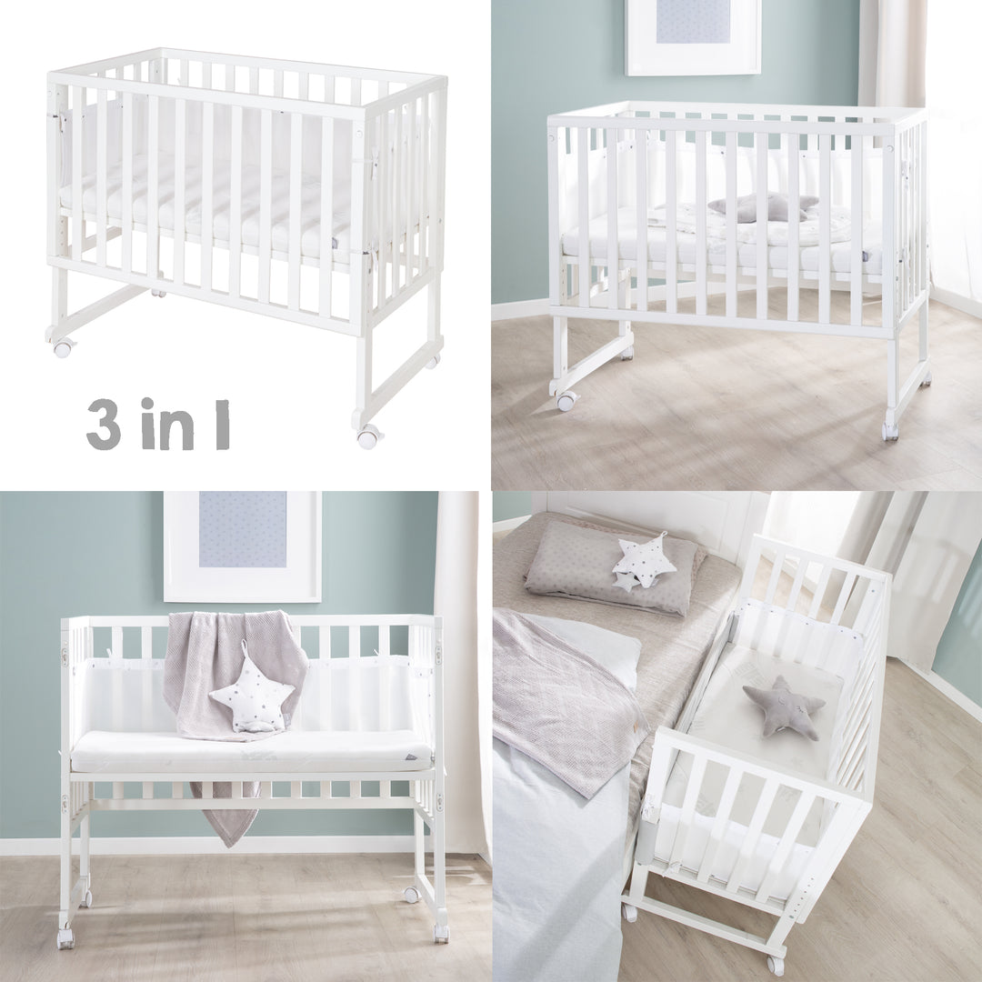 Stuben- & Beistellbett safe asleep® 3 in 1 - 45 x 90 cm inkl. Zubehör & Mesh-Barriere – Sonderbild (5/17)