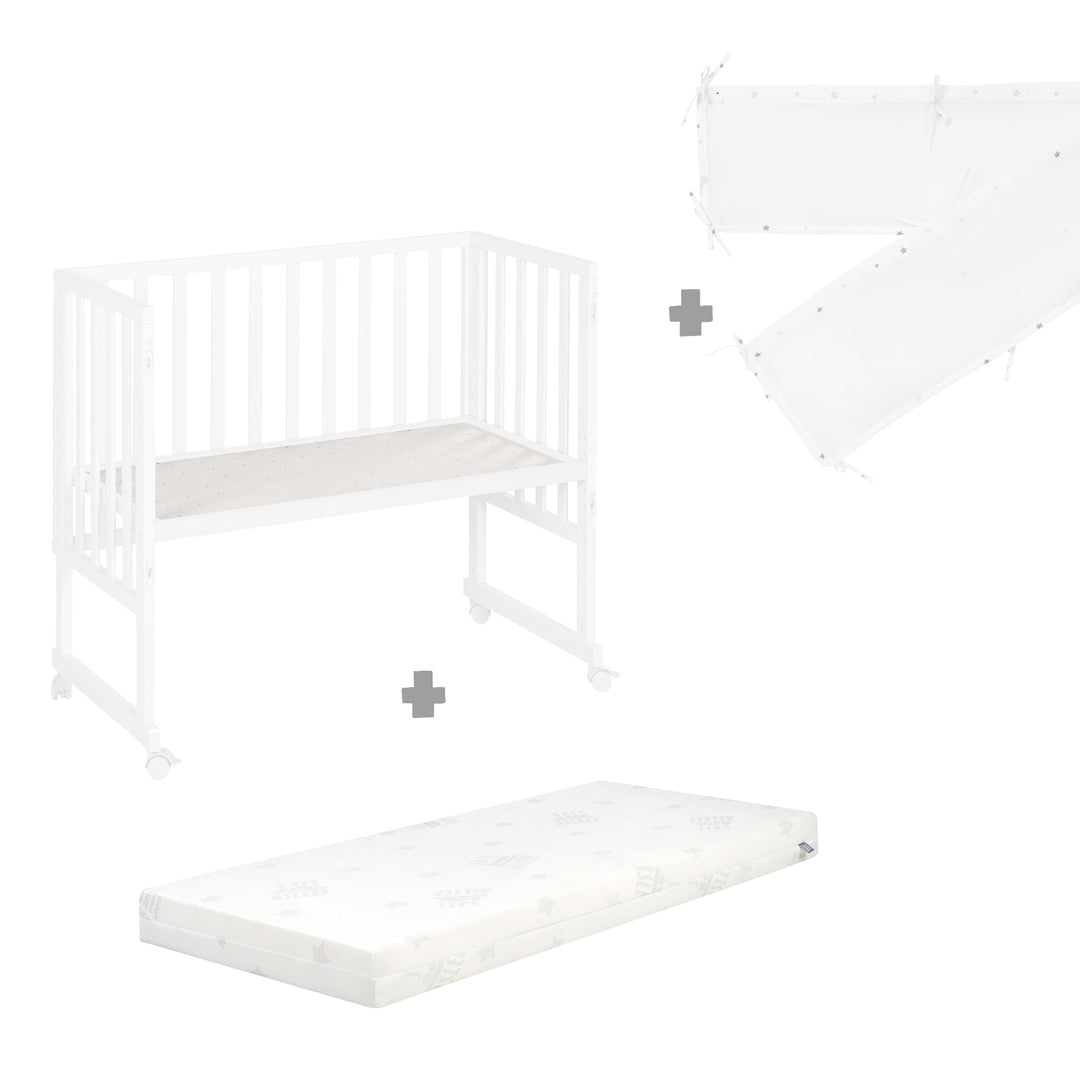 Stuben- & Beistellbett safe asleep® 3 in 1 - 45 x 90 cm inkl. Zubehör & Mesh-Barriere – Infografik (12/17)