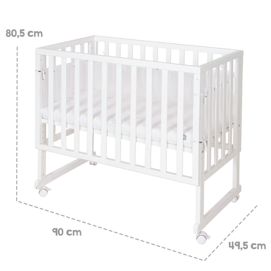 Stuben- & Beistellbett safe asleep® 3 in 1 - 45 x 90 cm inkl. Zubehör & Mesh-Barriere – Infografik (14/17)