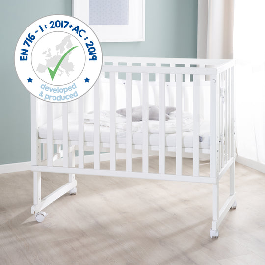 Stuben- & Beistellbett safe asleep® 3 in 1 - 45 x 90 cm inkl. Zubehör & Mesh-Barriere – Infografik (17/17)
