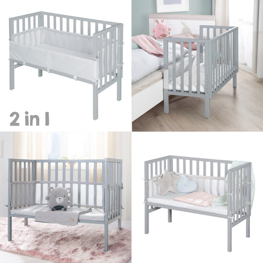 2in1 lit cododo 'roba Style' incl. matelas 45x90, Mesh-Tour de lit & barrière - Bois taupe – Infographie (7/8)