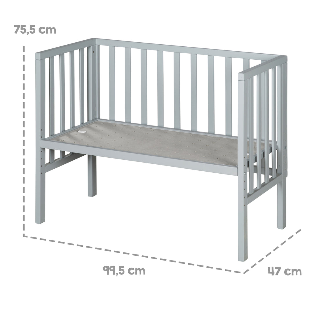 2in1 lit cododo 'roba Style' incl. matelas 45x90, Mesh-Tour de lit & barrière - Bois taupe – Photo d'ambiance (5/8)
