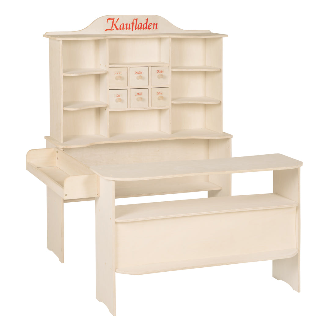 Play Shop, Large Play Shop, Wood Natural, Sales Stand 6 Drawers, Counter, Side Counter – Cutout (7/15)