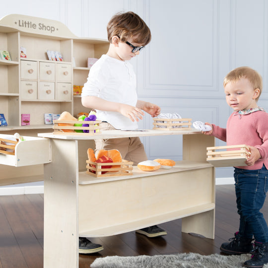 Play Shop, Large Play Shop, Wood Natural, Sales Stand 6 Drawers, Counter, Side Counter – Lifestyle Image (8/15)