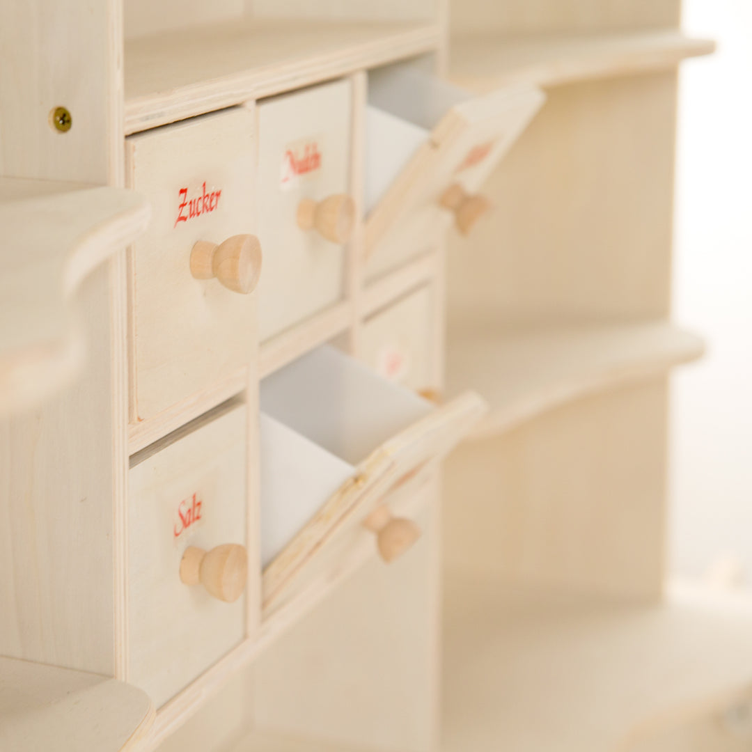 Play Shop, Large Play Shop, Wood Natural, Sales Stand 6 Drawers, Counter, Side Counter – Detail Image (9/15)