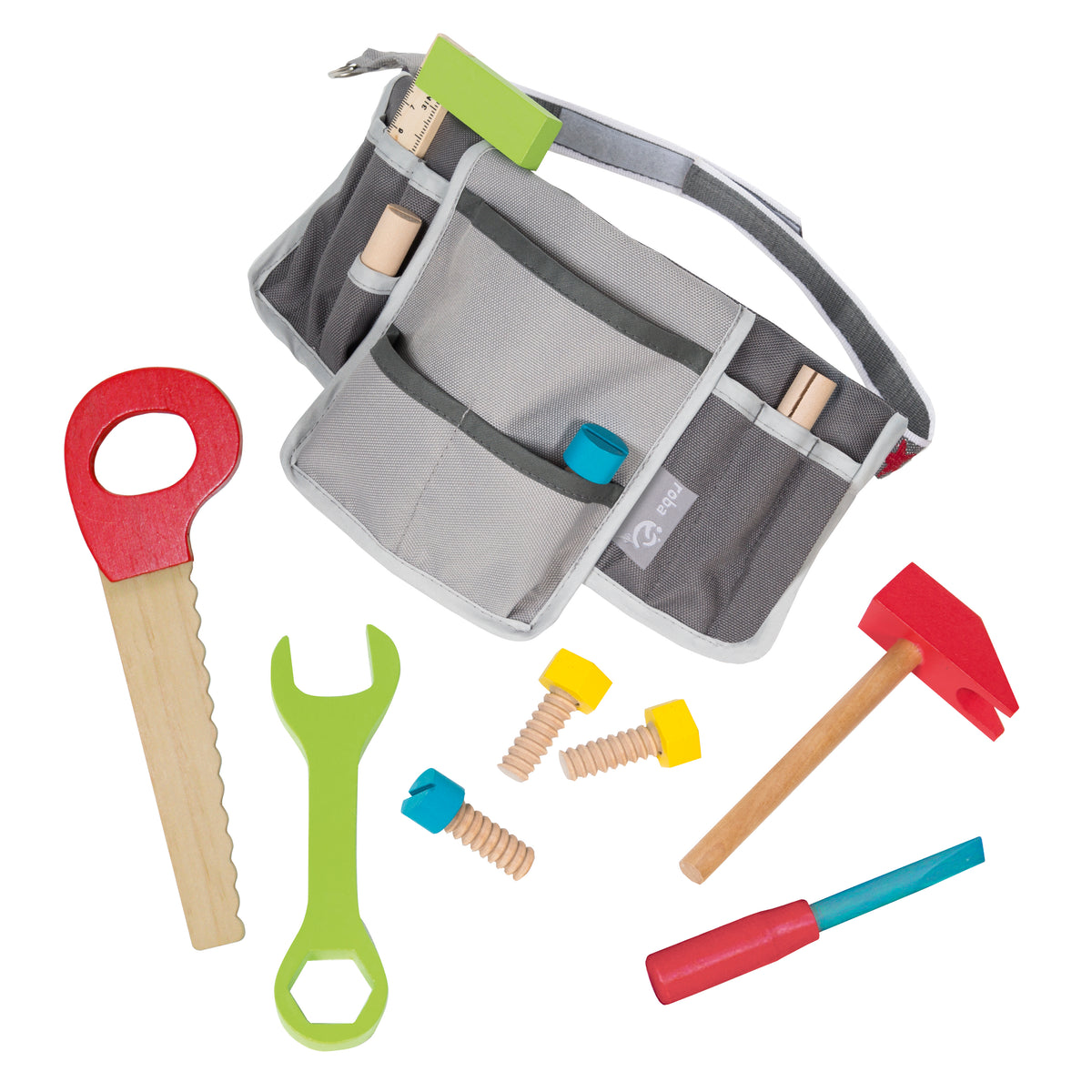Children's Tool Belt incl. Tool Bag with 11-Piece Tool Set Made of Wood, Adjustable – Cutout (1/3)