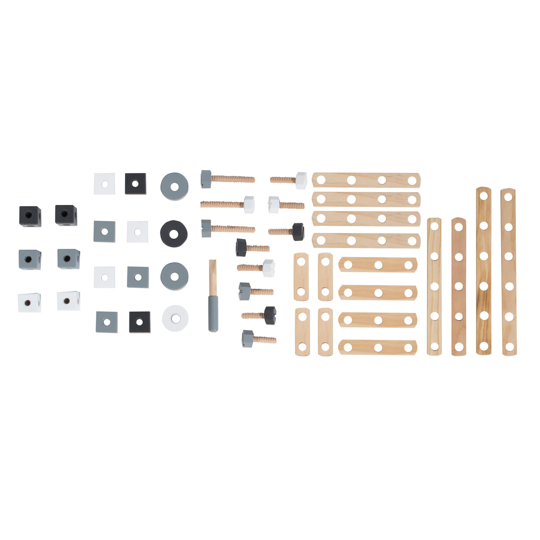 Set de construcción de madera para niños, Baukasten-Set 48piezas, madera-Caja de herramientas, juguete a partir de 3 años – Recorte (5/21)