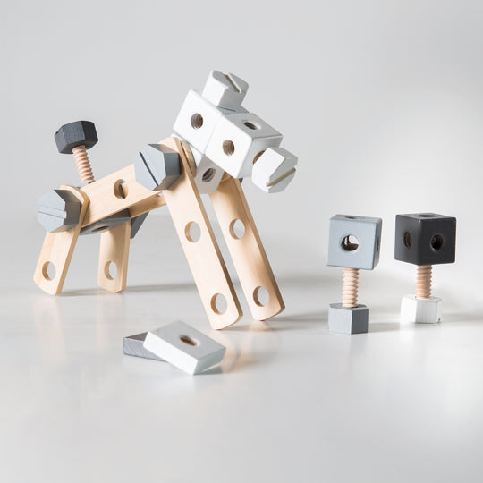 Set de construcción de madera para niños, Baukasten-Set 48piezas, madera-Caja de herramientas, juguete a partir de 3 años – Foto ambientada (7/21)