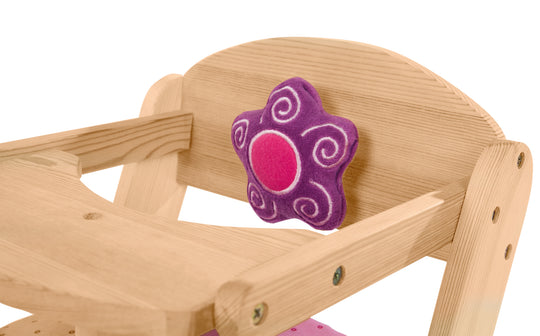 Puppenhochstuhl 'Happy Fee', für Puppen & Babypuppen, Holz natur mit Blume – Detailbild (5/8)