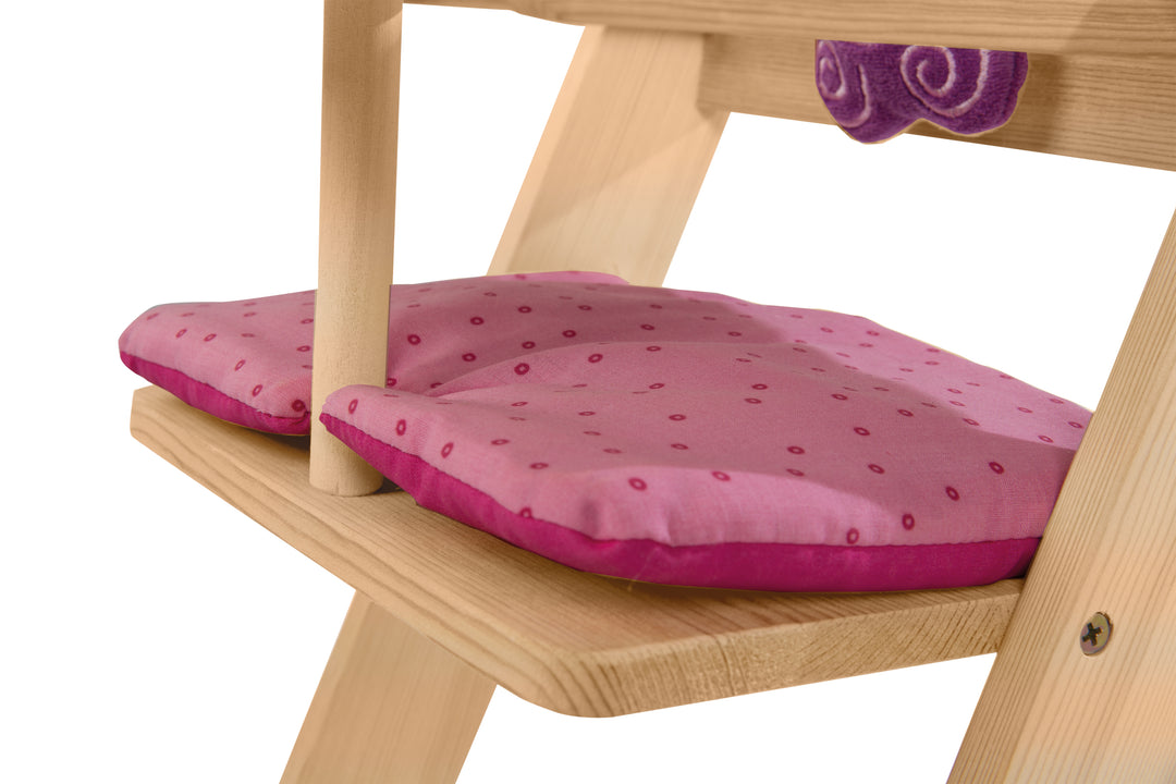Puppenhochstuhl 'Happy Fee', für Puppen & Babypuppen, Holz natur mit Blume – Detailbild (3/8)