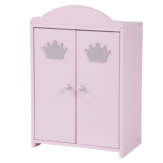 Puppenkleiderschrank 'Prinzessin Sophie', 2-türig, rosa lackiert, inkl. Kleiderstange & Boden – Freisteller (1/5)