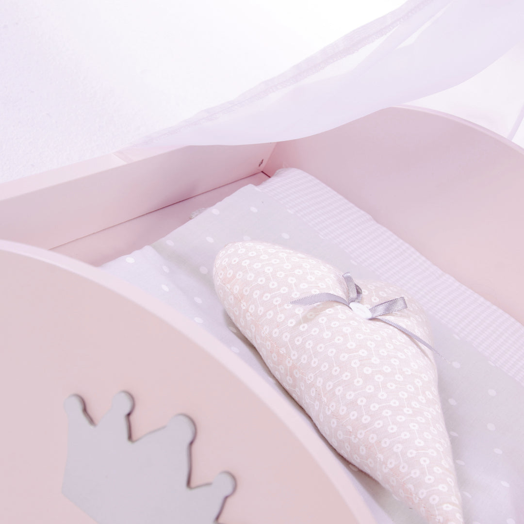 Puppenbett 'Prinzessin Sophie', inkl. textiler Ausstattung, Bettwäsche & Himmel – Detailbild (3/6)