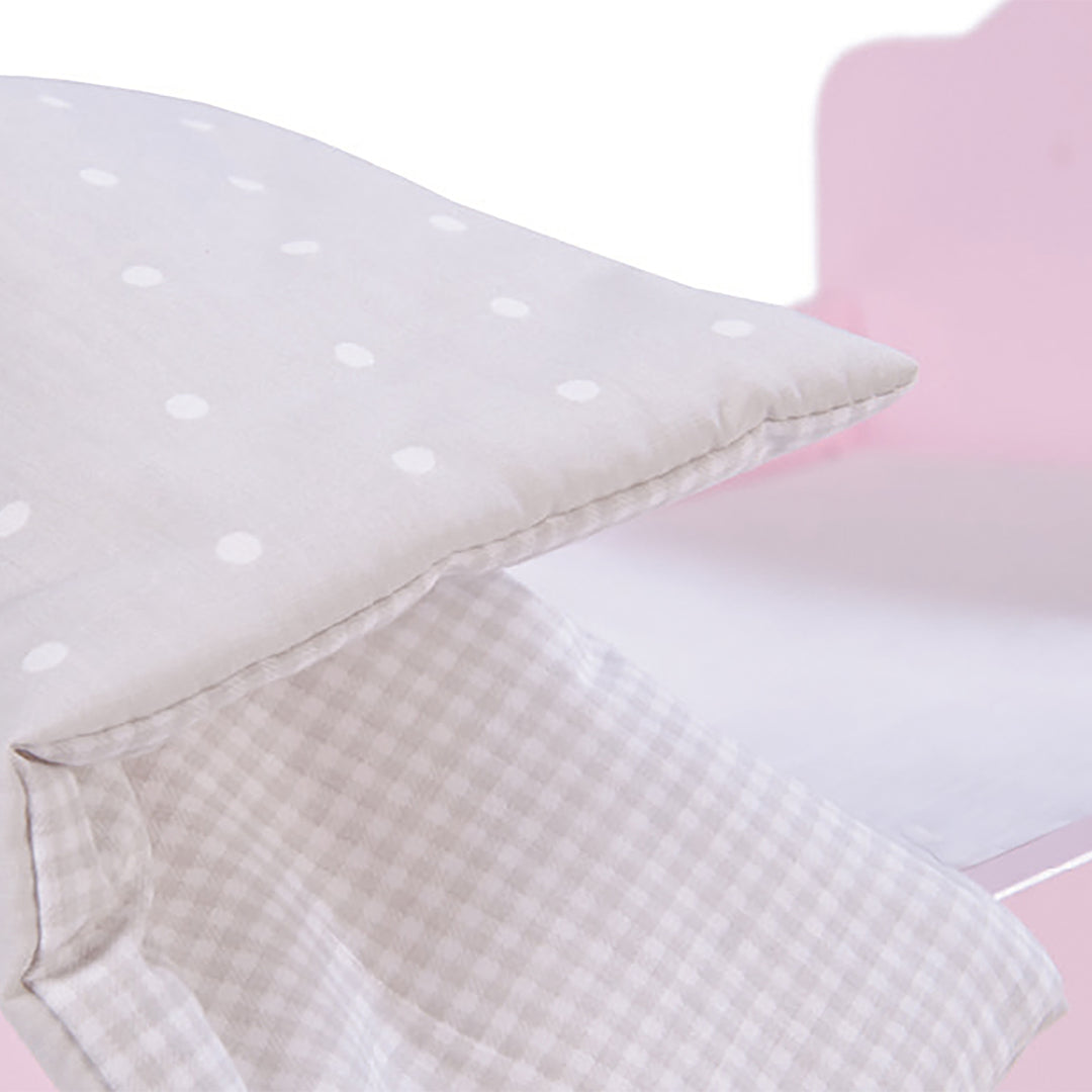 Puppenbett 'Prinzessin Sophie', inkl. textiler Ausstattung, Bettwäsche & Himmel – Detailbild (5/6)