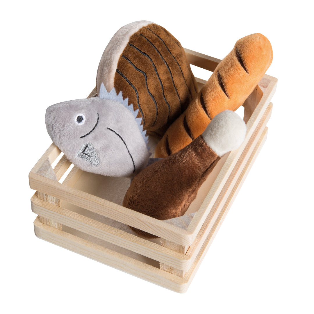 Food Groups, 4 Small Baskets with Accessories for Play Shop and Children's Kitchen – Detail Image (6/7)